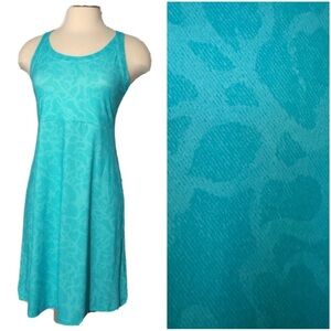 NWOT Columbia Aqua Printed Sleeveless Cold Bay Dress Knee Length Womens size Med